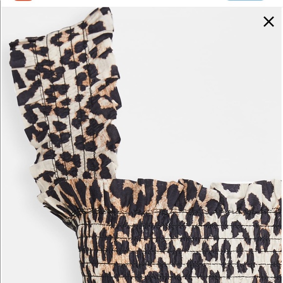NWT GANNI Sleeveless Leopard Silky Peplum Top - Picture 4 of 5